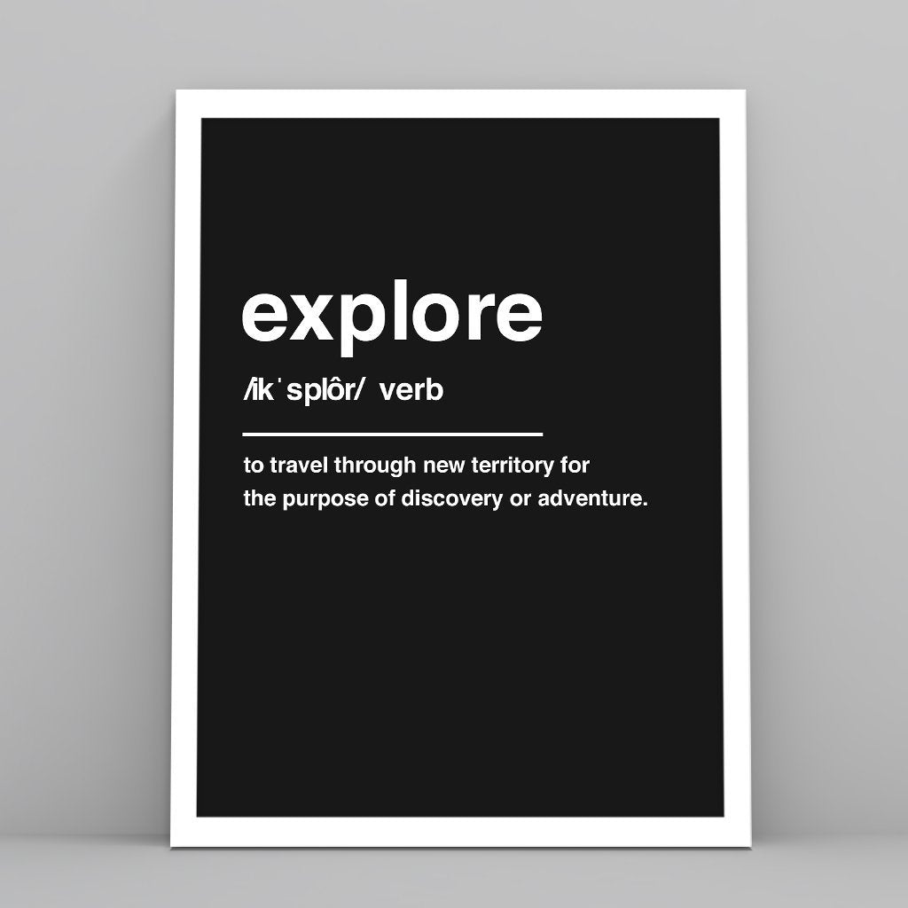 Explore Definition - Custom Travel Posters