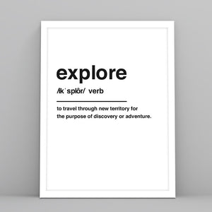 Explore Definition - Custom Travel Posters